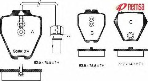 Комплект тормозных колодок, дисковый тормоз 0752.02
