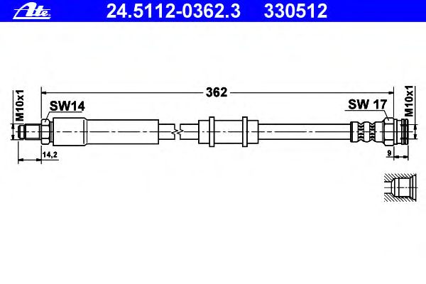Tubo flexível de travão 24.5112-0362.3