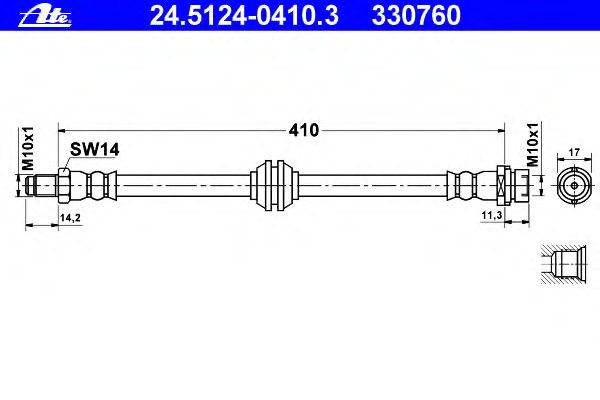 Tubo flexível de travão 24.5124-0410.3