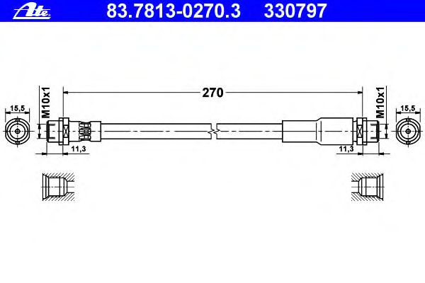 Tubo flexible de frenos 83.7813-0270.3