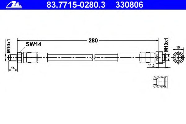Tubo flexible de frenos 83.7715-0280.3