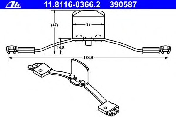 Spring, brake caliper 11.8116-0366.2