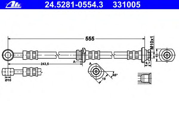 Tubo flexível de travão 24.5281-0554.3