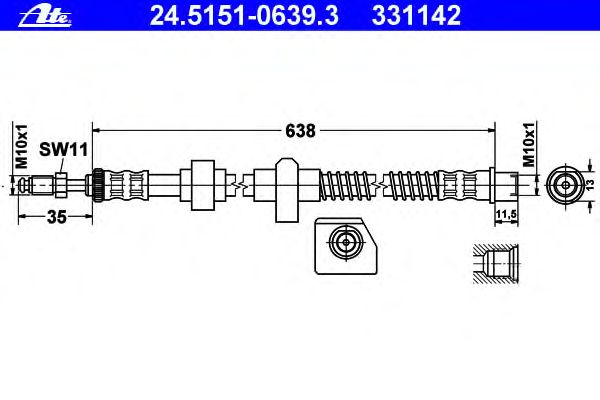 Tubo flexible de frenos 24.5151-0639.3