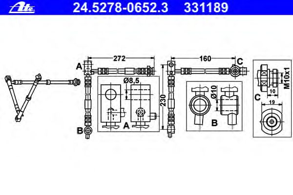 Tubo flexible de frenos 24.5278-0652.3
