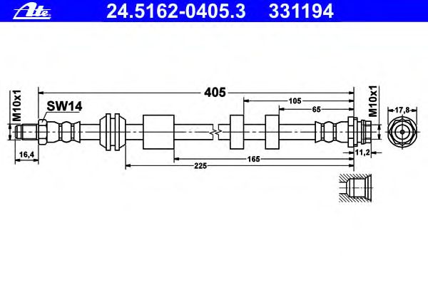 Tubo flexible de frenos 24.5162-0405.3