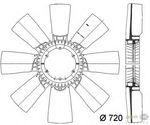 ventilatorhjul, motorkjøling 8MV 376 757-421