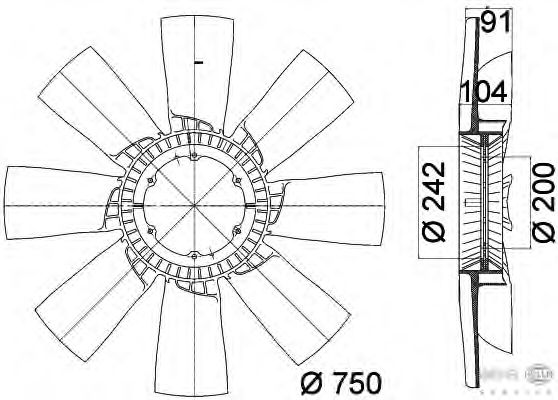 Fan Wheel, engine cooling 8MV 376 758-231