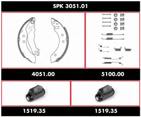 Brake Set, drum brakes SPK 3051.01