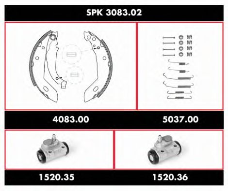 Brake Set, drum brakes SPK 3083.02