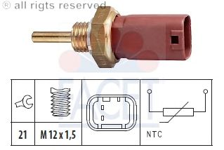 Sensor da temperatura do líquido de refrigeração; Sensor, temperatura do líquido de refrigeração; Sensor, temperatura do líquido de refrigeração 7.3242