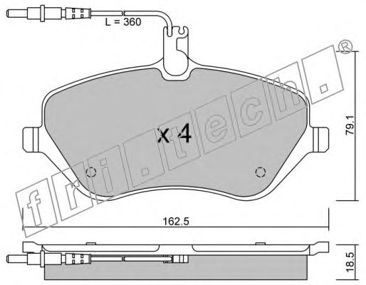 Комплект тормозных колодок, дисковый тормоз 617.0