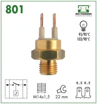 термовыключатель, сигнальная лампа охлаждающей жидкости 801