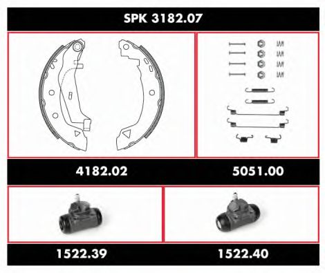 Brake Set, drum brakes SPK 3182.07