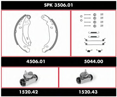 Brake Set, drum brakes SPK 3506.01