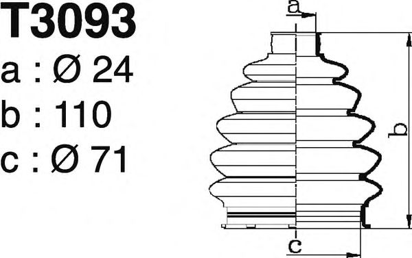 Комплект пылника, приводной вал T3093