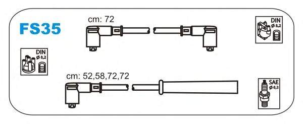 Комплект проводов зажигания FS35