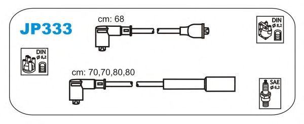 Комплект проводов зажигания JP333