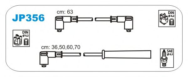 Комплект проводов зажигания JP356