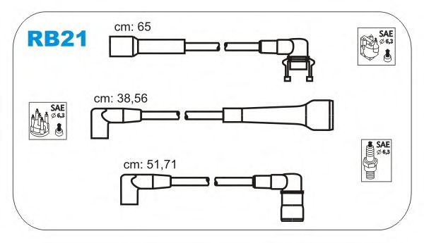 Комплект проводов зажигания RB21