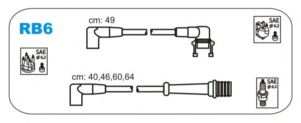 Комплект проводов зажигания RB6