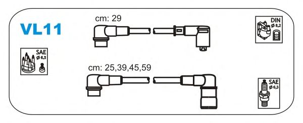 Комплект проводов зажигания VL11