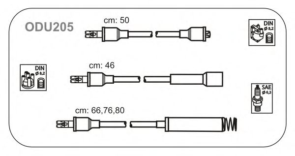 Комплект проводов зажигания ODU205