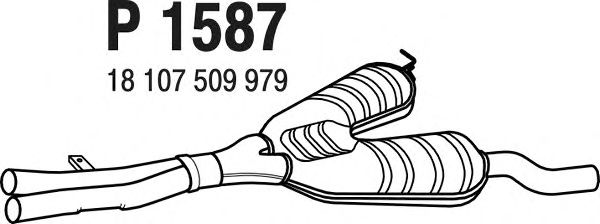 Средний глушитель выхлопных газов P1587