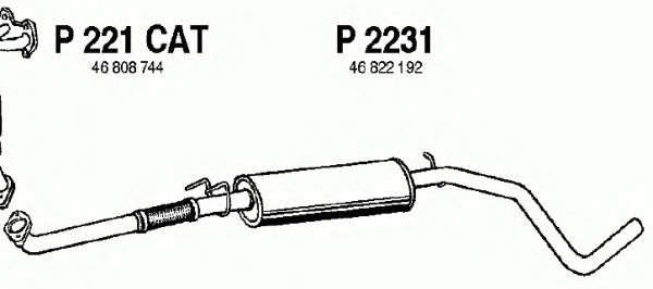 Средний глушитель выхлопных газов P2231