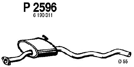 Средний глушитель выхлопных газов P2596