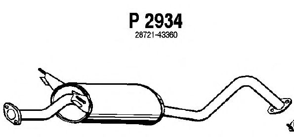 Средний глушитель выхлопных газов P2934