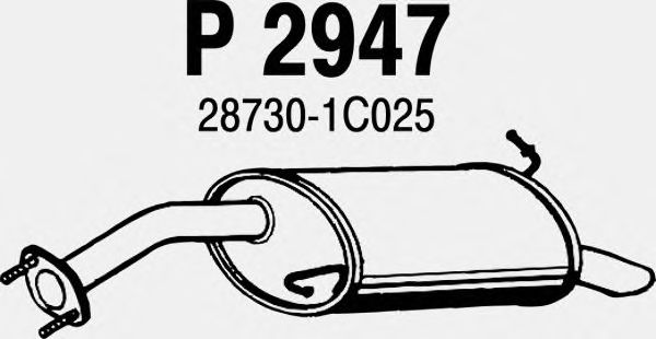 Глушитель выхлопных газов конечный P2947