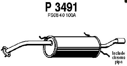 Глушитель выхлопных газов конечный P3491