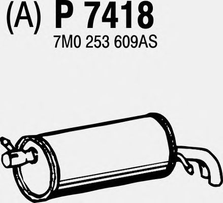 Глушитель выхлопных газов конечный P7418