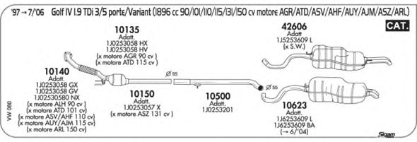 Exhaust System VW080
