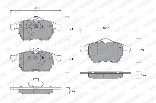 Комплект тормозных колодок, дисковый тормоз 151-1314