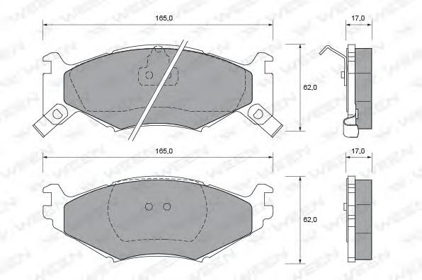 Комплект тормозных колодок, дисковый тормоз 151-1680