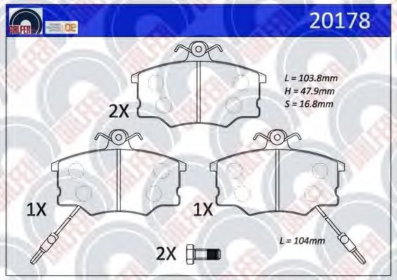 Brake Pad Set, disc brake 20178