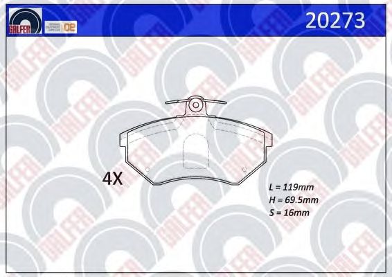 Brake Pad Set, disc brake 20273