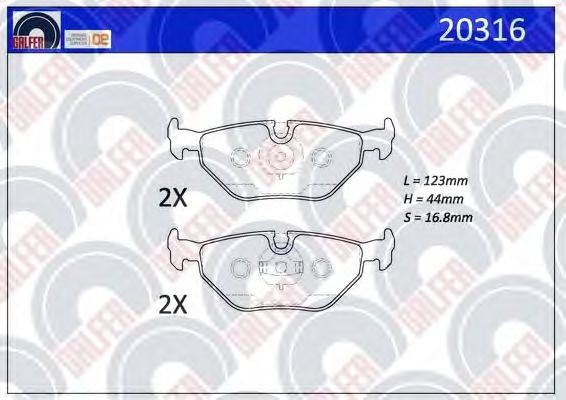 Brake Pad Set, disc brake 20316