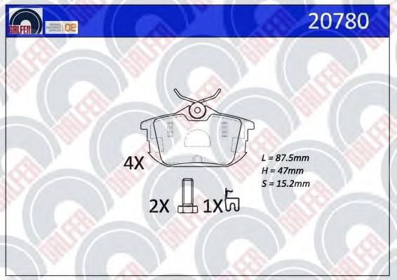 Brake Pad Set, disc brake 20780