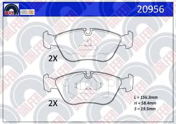 Brake Pad Set, disc brake 20956