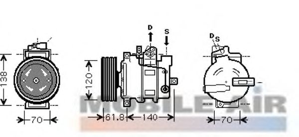 Compressor, airconditioning 0300K263