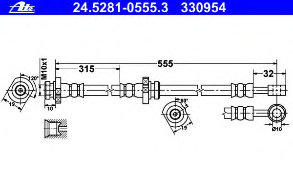 Tubo flexível de travão 24.5281-0555.3