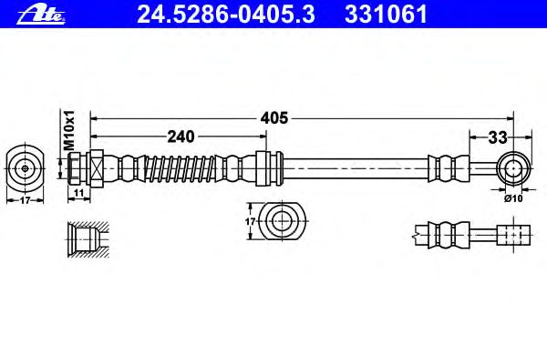 Tubo flexível de travão 24.5286-0405.3