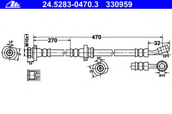 Tubo flexível de travão 24.5283-0470.3