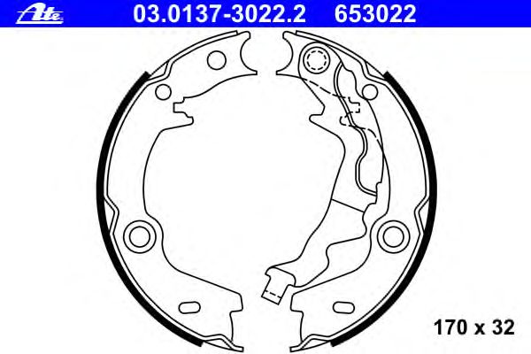 Комплект тормозных колодок, стояночная тормозная система 03.0137-3022.2