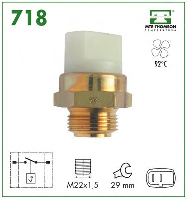 Temperaturbryter, radiator ventilator 718