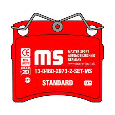 Комплект тормозных колодок, дисковый тормоз 13-0460-2973-2-SET-MS