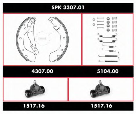 Brake Set, drum brakes SPK 3307.01